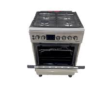 CUISINIERE ASTECH CK66ELCF 60/60 4FEUX INOX AVEC ECRAN CHALEUR TOURN